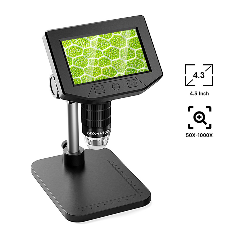 Digital Magnifier Reading - Microscope Camera 4.3‘’ Screen 8LEDs Digital