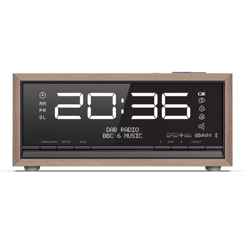 Digital Alarm Clock - Retro Wooden Bluetooth 5.0 Clock Speaker