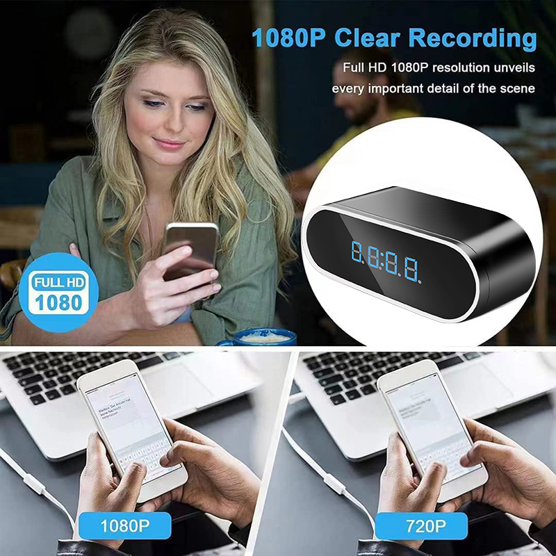 Full HD 1080P Alarm Clock Mini - Compact Camera Mirrorless ulasan dan harga