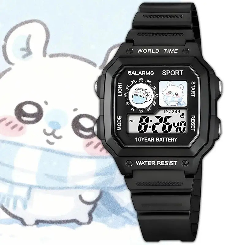 Cute Chiikawa Printed Square D - Digital Alarm Clock ulasan dan harga